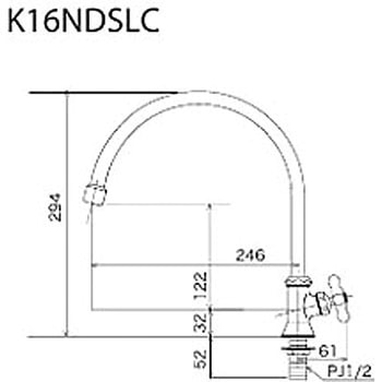 立形自在水栓(レトロピアンハンドル付) KVK