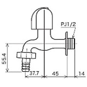 カップリング付横水栓(節水チップ内蔵型) K4E KVK
