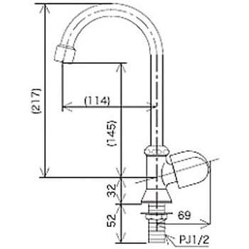 K16NDSSFE 立形自在水栓(節水チップ内蔵型) K16NDSSFE 1個 KVK 【通販