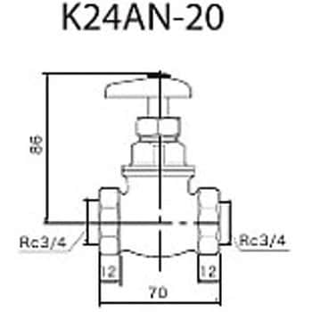 A型鉄管用短胴甲止水栓 KVK 【通販モノタロウ】