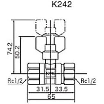 K242 耐熱ボールバルブRc1/2めねじ×Rc1/2めねじ KVK 蝶形 ストレート 逆止弁なし - 【通販モノタロウ】