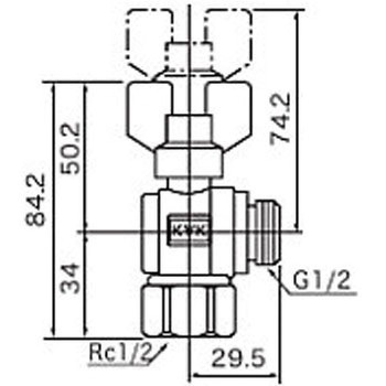 耐熱ボールバルブRc1/2めねじ×G1/2おねじ K243 KVK