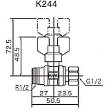 耐熱ボールバルブR1/2おねじ×G1/2ナット KVK