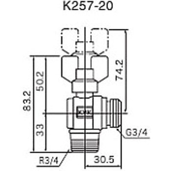 耐熱ボールバルブR3/4おねじ×G3/4おねじ K257-20 KVK