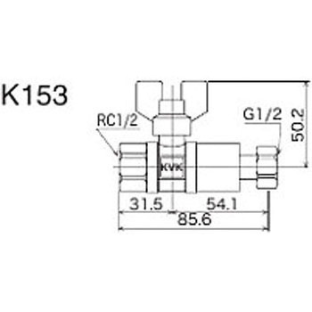 逆止弁付ボールバルブ13(めねじ×めねじ(ナット型)) KVK