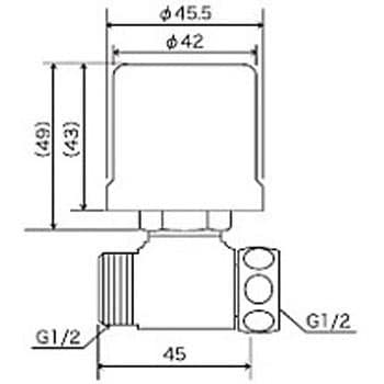 PZS504 ウォーターハンマー低減器 止水栓補助用 KVK ねじの呼び1/2B×1