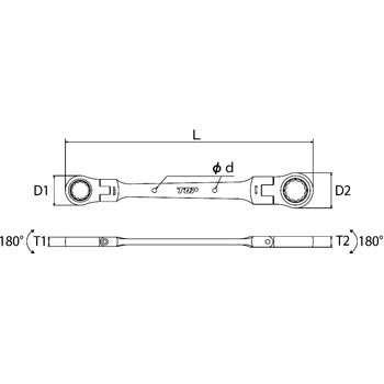 両首振りラチェットメガネレンチ トップ工業 両口めがねレンチ 通販モノタロウ Frc 8x10