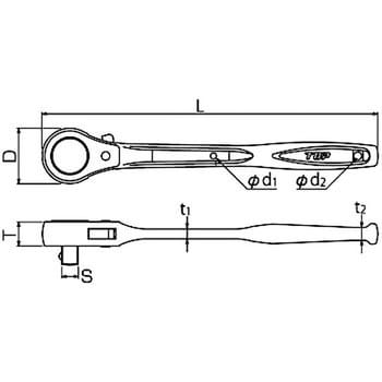 RH-4R 強力型ラチェットハンドル 1本 トップ工業 【通販サイトMonotaRO】