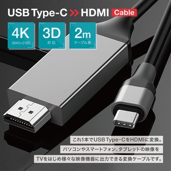 USB Type-C to HDMI ケーブル 4K 30Hz トライメイト