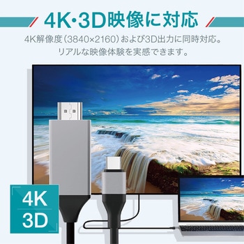 USB Type-C to HDMI ケーブル 4K 30Hz トライメイト