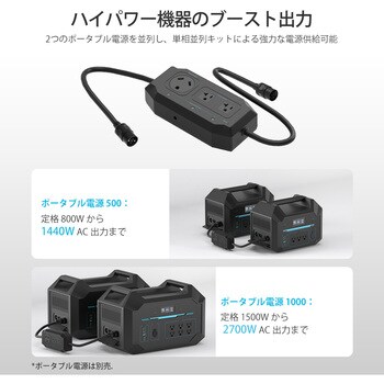 ポータブル電源専用単相並列キット RENOGY JAPAN ケーブル長1m 最大 ...