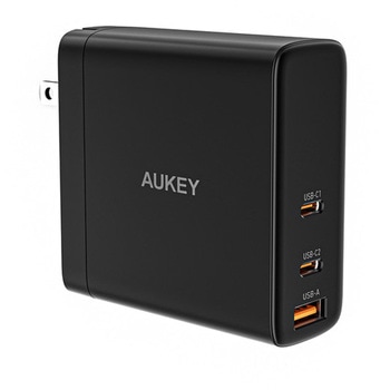 USB充電器[PA-B8-BK] Omnia II Mix 140W PD対応 [USB-A 1ポート/USB-C 2ポート] ブラック AUKEY(オーキー)