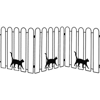 NK120BLK 折り畳めるアイアンフェンス(猫3連) 1枚 住まいスタイル