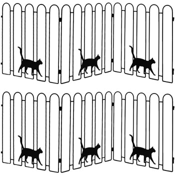 折り畳めるアイアンフェンス(猫3連)2枚 住まいスタイル