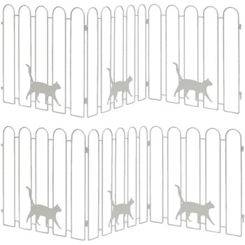 折り畳めるアイアンフェンス(猫3連)2枚 住まいスタイル