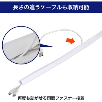クロスモール 簡易 ケーブルカバー 配線まとめ 布素材 はさみでカット可能 マジックテープ接着 ELPA