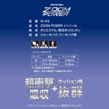 IS-43 ZOOM POWERインソール monotek