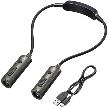 LEDデスクライト ネックタイプ USB充電式 サンワダイレクト