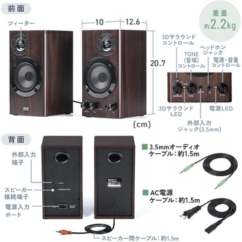 スピーカー ミニプラグ ツイーター搭載 サンワダイレクト