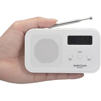 2バンドハンディラジオ PLL高感度・ワイドFM・アラーム付 オーム電機