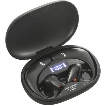 完全ワイヤレスイヤホン AIR オフセット装着・防水IPX4・自動ペアリング対応 オーム電機
