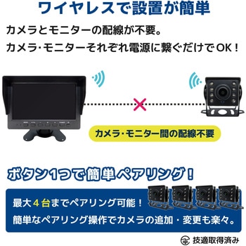 AI人だけ検知機能付き ワイヤレス200万画素(3台)カメラ・7インチモニター録画機一体型防犯セット ブロードウォッチ