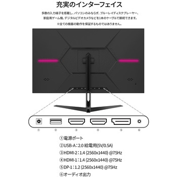 液晶ディスプレイ/31.5型/2560×1440/DP×1、HDMI×2/ブラック/スピーカー：有 JAPANNEXT