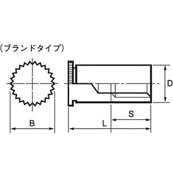 セルフクリンチングスペーサーブラインドタイプ 軸細TBDFS(ステンレス)(小箱) ボーセイ