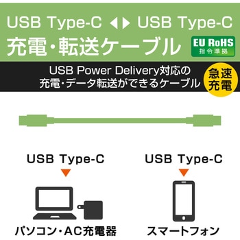タイプCケーブル (TypeC-C) PD 60W対応 エレコム
