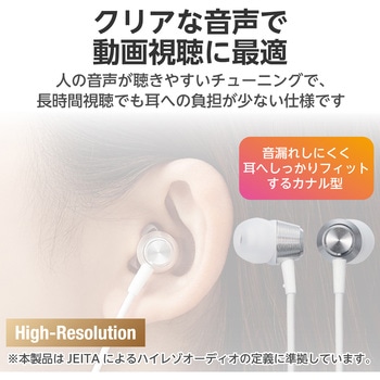 タイプCイヤホン マイク付き カナル型 耳せんタイプ 有線1.2m 通話対応 音量調整 エレコム
