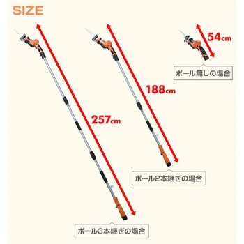 充電式 高枝ガーデンポールソー 高枝切り YAMAZEN(山善)