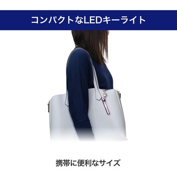 LEDキーライト 20ルーメン 伸縮リール付 防沫形 IPX4 電池寿命7時間 ELPA