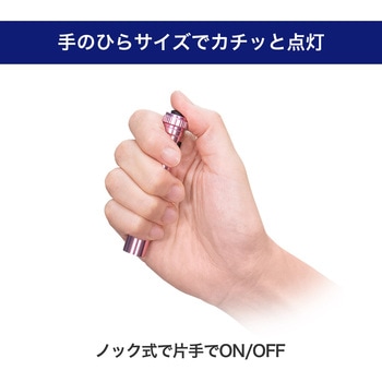 LEDキーライト 20ルーメン 伸縮リール付 防沫形 IPX4 電池寿命7時間 ELPA