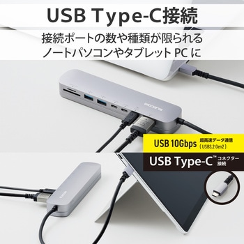 TypeC ドッキングステーション ハブ 8-in-1 PD 85W出力 【Windows 11 10 macOS iPadOS 対応】 エレコム