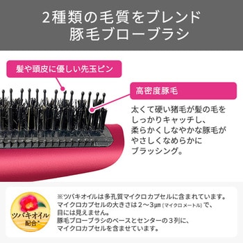 くるくるドライヤー カールドライヤー マイナスイオン 豚毛ブローブラシ 豚毛ロールブラシ 2段階切替 (DRY-SET) 静電気低減 ブラシ水洗いOK 抗菌 テスコム