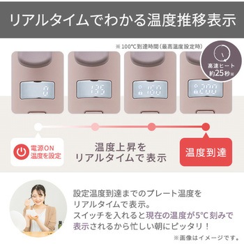 ヘアアイロン 2WAY ( ストレート & カール ) プロテクトイオン スチーム 26mm 80~200℃(25段階調節) 立ち上がり約25秒 海外対応 elims est テスコム