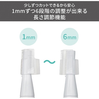 フェイスシェーバー 乾電池式 1台3役(フェイス/まゆ/ノーズ) アタッチメント 鼻毛カッター スリムヘッド 2wayまゆコーム パーツ 水洗いOK ホワイト テスコム