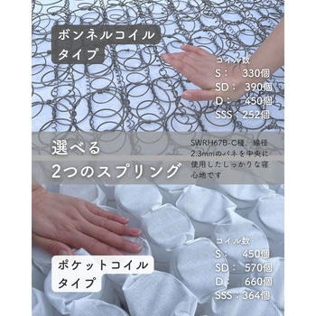 SAM-12195B(LGY/NA) 脚付きマットレス YAMAZEN(山善) セミダブル