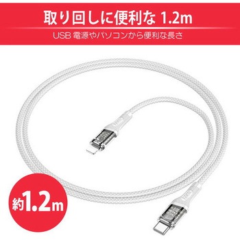 hoco U111 スケルトン Type-C to iOSケーブル グレー バーリーデータ