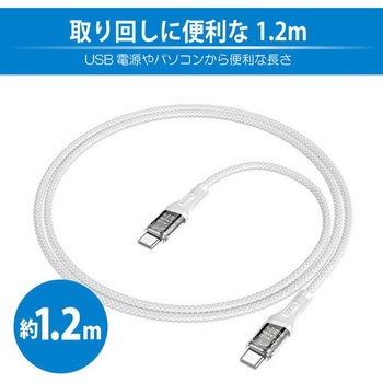 hoco U111 スケルトン Type-C to Type-Cケーブル グレー バーリーデータ