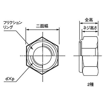 Vロックナット 2種(細目)(鉄/クロメート)(小箱) 紀州ファスナー