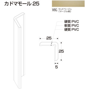 樹脂製出隅 カドマモール25 フクビ化学
