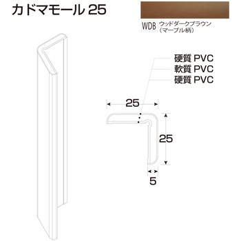 樹脂製出隅 カドマモール25 フクビ化学
