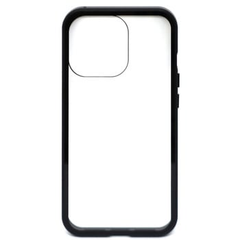 IPHONE 13ProMax 背面クリアガラス+耐衝撃アルミバンパー背面ケース エアージェイ