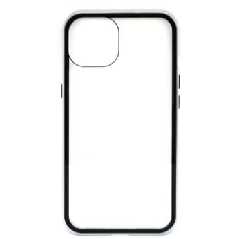 IPHONE 13 背面クリアガラス+耐衝撃アルミバンパー背面ケース エアージェイ