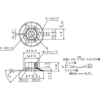 M12×19×45 パニエンナット(鉄/3価ホワイト)(小箱) 1箱(1000個) 大阪魂