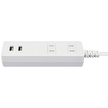 USB付き電源タップ 延長コード 抗菌仕様 TOPLAND