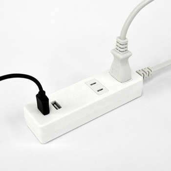 USB付き電源タップ 延長コード 抗菌仕様 TOPLAND