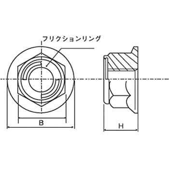 フランジ付きリードロックナット(鉄/3価ホワイト)(小箱) 大阪魂 ゆるみ