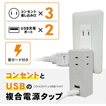 電源タップ USB 2ポート TOPLAND